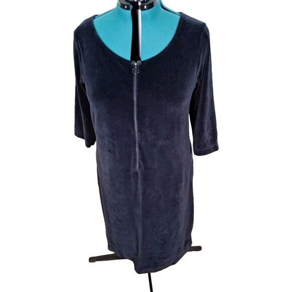 Vintage Doncaster Stretch Velour Shift Dress w/ Zipper Goth Women Size 1X - Picture 1 of 7